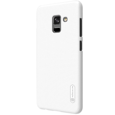 Samsung Galaxy A8 2018 (A530F) Nillkin Frosted Shield baltas plastikinis dėklas / Priedai.lt