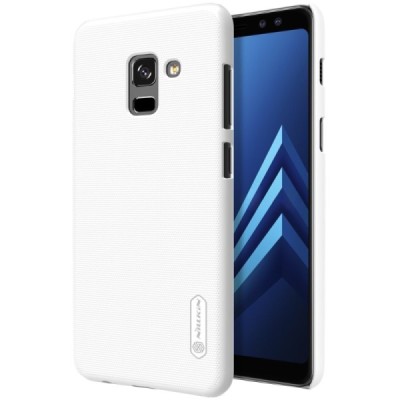 Samsung Galaxy A8+ 2018 (A730F) Nillkin Frosted Shield baltas plastikinis dėklas + apsauginė ekrano plėvelė / Priedai.lt