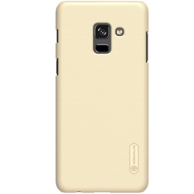 Samsung Galaxy A8+ 2018 (A730F) Nillkin Frosted Shield auksinis plastikinis dėklas + apsauginė ekrano plėvelė / Priedai.lt