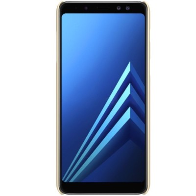 Samsung Galaxy A8+ 2018 (A730F) Nillkin Frosted Shield auksinis plastikinis dėklas + apsauginė ekrano plėvelė / Priedai.lt