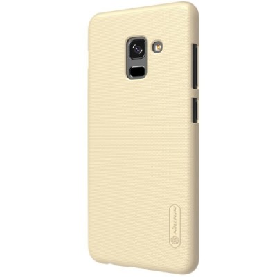 Samsung Galaxy A8+ 2018 (A730F) Nillkin Frosted Shield auksinis plastikinis dėklas + apsauginė ekrano plėvelė / Priedai.lt