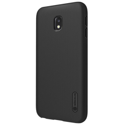 Samsung Galaxy J3 2017 (J330) Nillkin Frosted Shield juodas plastikinis dėklas + apsauginė ekrano plėvelė / Priedai.lt