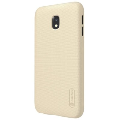 Samsung Galaxy J3 2017 (J330) Nillkin Frosted Shield auksinis plastikinis dėklas + apsauginė ekrano plėvelė / Priedai.lt