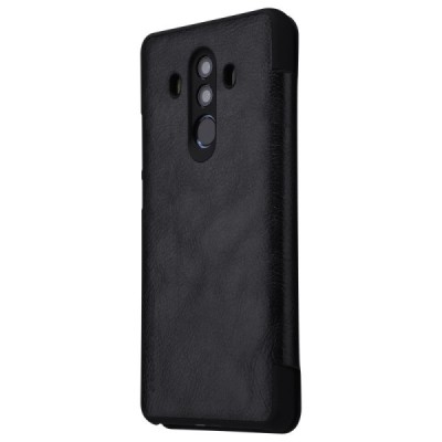 Prabangus „Nillkin“ Qin serijos juodas odinis atverčiamas Huawei Mate 10 Pro dėklas / Priedai.lt
