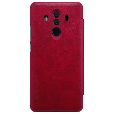 Prabangus „Nillkin“ Qin serijos raudonas odinis atverčiamas Huawei Mate 10 Pro dėklas / Priedai.lt