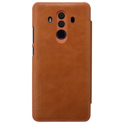 Prabangus „Nillkin“ Qin serijos rudas odinis atverčiamas Huawei Mate 10 Pro dėklas / Priedai.lt