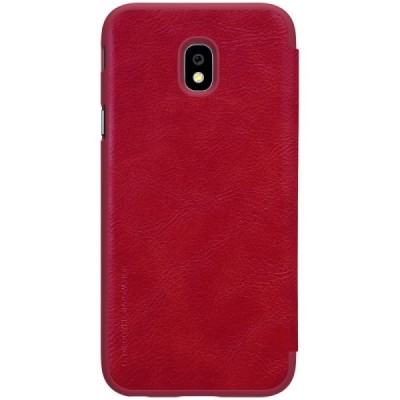 Prabangus „Nillkin“ Qin serijos raudonas odinis atverčiamas Samsung Galaxy J3 2017 (J330) dėklas / Priedai.lt