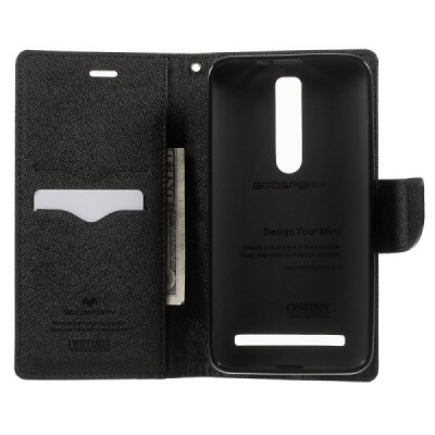 „Mercury“ Fancy Asus Zenfone 2 5.5 (ZE550ML, ZE551ML) juodas odinis dėklas / Priedai.lt