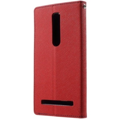 „Mercury“ Fancy Asus Zenfone 2 5.5 (ZE550ML, ZE551ML) raudonas odinis dėklas / Priedai.lt