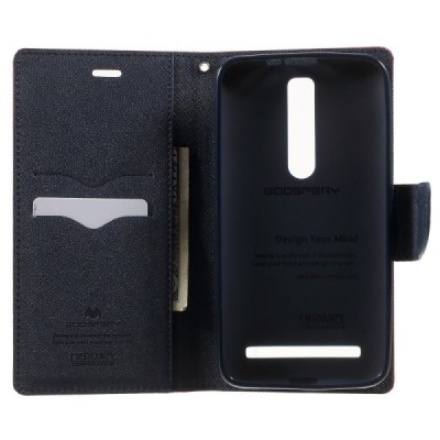 „Mercury“ Fancy Asus Zenfone 2 5.5 (ZE550ML, ZE551ML) raudonas odinis dėklas / Priedai.lt