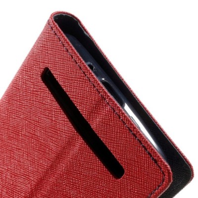 „Mercury“ Fancy Asus Zenfone 2 5.5 (ZE550ML, ZE551ML) raudonas odinis dėklas / Priedai.lt