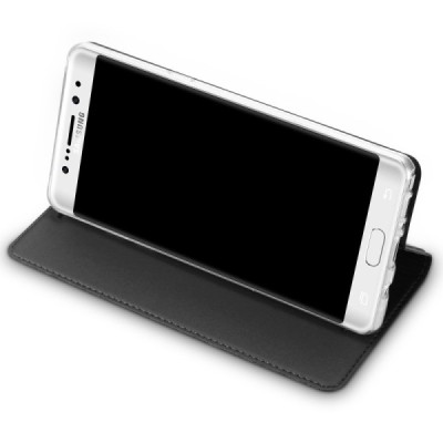 „Dux Ducis“ Skin serijos Samsung Galaxy S7 Edge (G935) juodas odinis atverčiamas dėklas / Priedai.lt