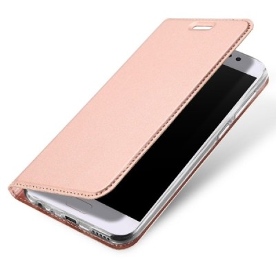 „Dux Ducis“ Skin serijos Asus Zenfone 4 Selfie Pro (ZD552KL) rožinis odinis atverčiamas dėklas / Priedai.lt