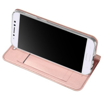 „Dux Ducis“ Skin serijos Asus Zenfone 4 Selfie Pro (ZD552KL) rožinis odinis atverčiamas dėklas / Priedai.lt