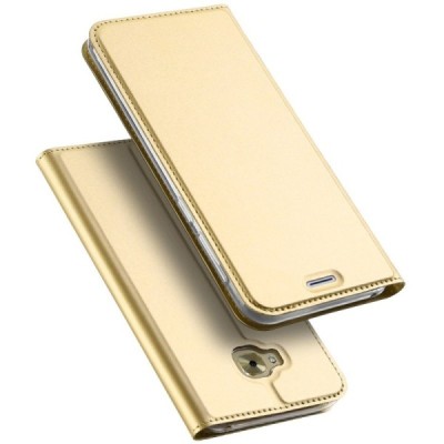 „Dux Ducis“ Skin serijos Asus Zenfone 4 Selfie Pro (ZD552KL) auksinis odinis atverčiamas dėklas / Priedai.lt
