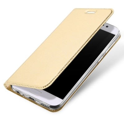 „Dux Ducis“ Skin serijos Asus Zenfone 4 Selfie Pro (ZD552KL) auksinis odinis atverčiamas dėklas / Priedai.lt