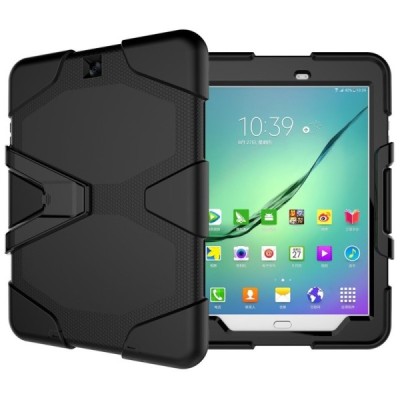 Samsung Galaxy Tab S2 9.7 4G LTE (T815, T810) sustiprintos apsaugos dėklas - juodas - nugarėlė / Priedai.lt