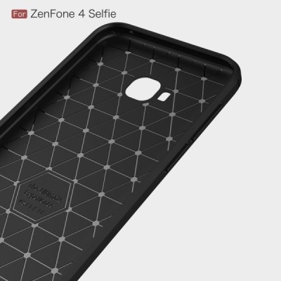 Asus Zenfone 4 Selfie Pro (ZD552KL) „Carbon“ kieto silikono TPU juodas dėklas - nugarėlė / Priedai.lt