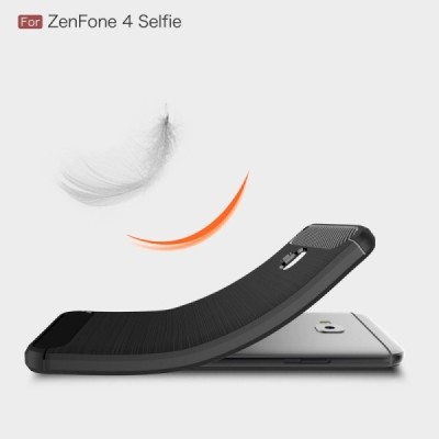 Asus Zenfone 4 Selfie Pro (ZD552KL) „Carbon“ kieto silikono TPU juodas dėklas - nugarėlė / Priedai.lt