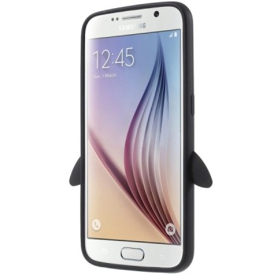 Žaismingas silikoninis Samsung Galaxy S6 (G920) dėklas (dėkliukas) pingvinas / Priedai.lt