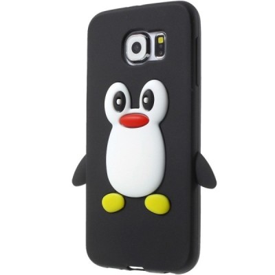 Žaismingas silikoninis Samsung Galaxy S6 (G920) dėklas (dėkliukas) pingvinas / Priedai.lt