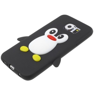 Žaismingas silikoninis Samsung Galaxy S6 (G920) dėklas (dėkliukas) pingvinas / Priedai.lt