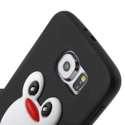 Žaismingas silikoninis Samsung Galaxy S6 (G920) dėklas (dėkliukas) pingvinas / Priedai.lt