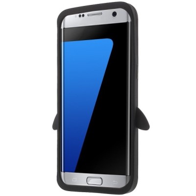 Žaismingas silikoninis Samsung Galaxy S7 Edge (G935) dėklas (dėkliukas) pingvinas / Priedai.lt