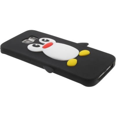 Žaismingas silikoninis Samsung Galaxy S7 Edge (G935) dėklas (dėkliukas) pingvinas / Priedai.lt