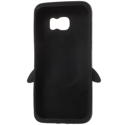Žaismingas silikoninis Samsung Galaxy S7 Edge (G935) dėklas (dėkliukas) pingvinas / Priedai.lt