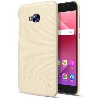 Asus Zenfone 4 Selfie Pro (ZD552KL) Nillkin Frosted Shield auksinis plastikinis dėklas + apsauginė ekrano plėvelė / Priedai.lt