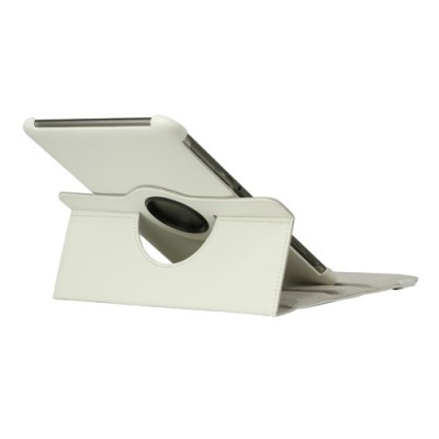 Atverčiamas baltas odinis Samsung Galaxy Tab 2 10.1 P5100 (P5110) dėklas (dėkliukas), sukiojamas 360° / Priedai.lt