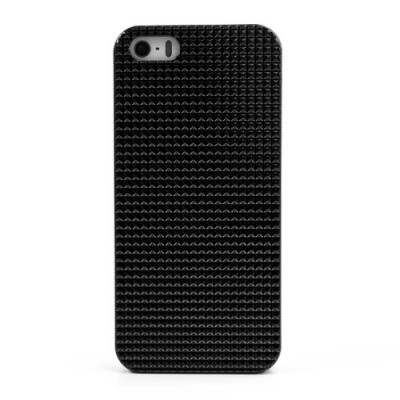Juodas stilingas reljefinis 3D Apple iPhone SE (5, 5s) dėklas (dėkliukas, nugarėlė) / Priedai.lt