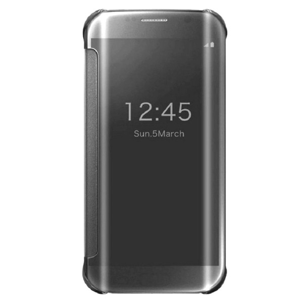 Plastikinis atverčiamas dėklas - sidabrinis (Galaxy S6 Edge)