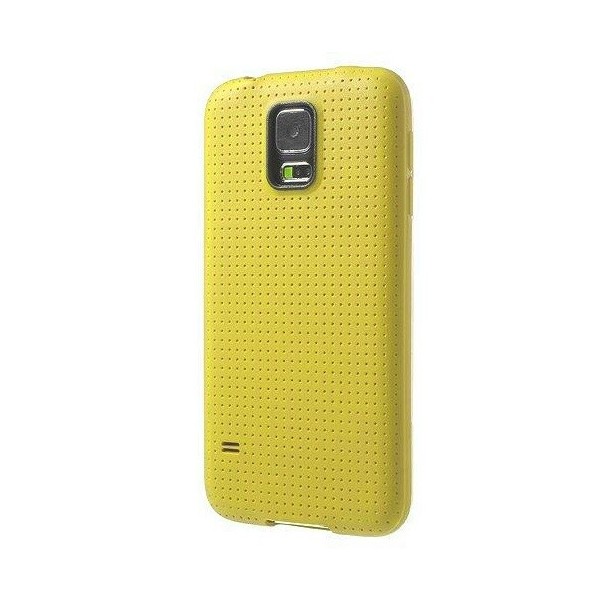 „Dots“ kieto silikono (TPU) dėklas - geltonas (Galaxy S5 mini)