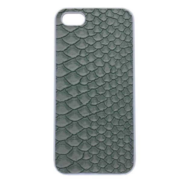 „Leather“ plastikinis dėklas - pilkas (iPhone 5 / 5S / SE 2016)