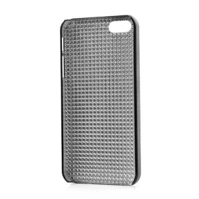 Juodas stilingas reljefinis 3D Apple iPhone SE (5, 5s) dėklas (dėkliukas, nugarėlė) / Priedai.lt