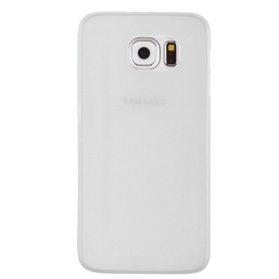 Samsung Galaxy S6 Edge (G925) ploniausias pasaulyje plastikinis skaidrus baltas dėklas - nugarėlė / Priedai.lt