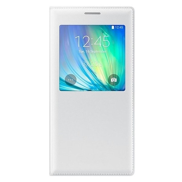 Atverčiamas dėklas su langeliu - baltas (Galaxy A7 2015)