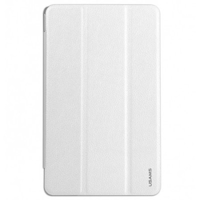 Usams Galaxy Tab S 8.4 (T705, T700) atverčiamas baltas odinis dėklas / Priedai.lt