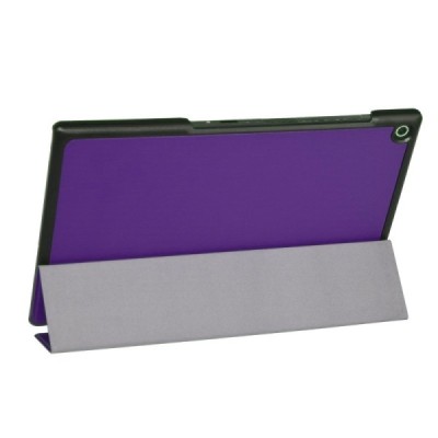 Sony Xperia Tablet Z2 atverčiamas violetinis odinis dėklas (sulankstomas) / Priedai.lt