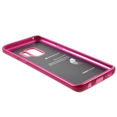 Samsung Galaxy S9 (G960) Mercury tamsiai rožinis kieto silikono tpu dėklas - nugarėlė / Priedai.lt