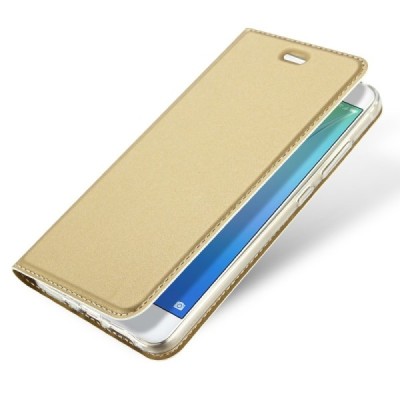 „Dux Ducis“ Skin serijos Huawei P10 Lite auksinis odinis atverčiamas dėklas / Priedai.lt