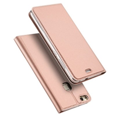 „Dux Ducis“ Skin serijos Huawei P10 Lite rožinis odinis atverčiamas dėklas / Priedai.lt