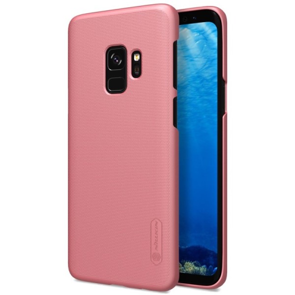 „Nillkin“ Frosted Shield dėklas - rožinis + apsauginė ekrano plėvelė (Galaxy S9)