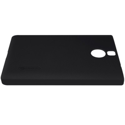 BlackBerry Passport Silver Edition Nillkin Frosted Shield juodas plastikinis dėklas + apsauginė ekrano plėvelė / Priedai.lt