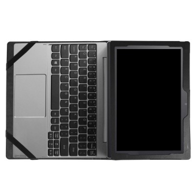 Lenovo IdeaTab MIIX 320 10.1 atverčiamas Litchi juodas odinis dėklas - knygutė / Priedai.lt