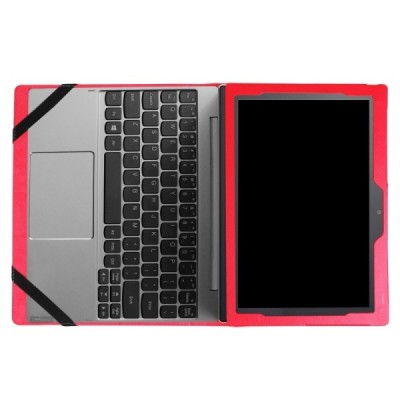 Lenovo IdeaTab MIIX 320 10.1 atverčiamas Litchi raudonas odinis dėklas - knygutė / Priedai.lt