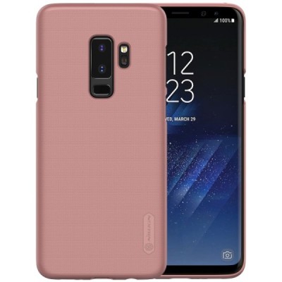 Samsung Galaxy S9+ (G965) Nillkin Frosted Shield rožinis plastikinis dėklas + apsauginė ekrano plėvelė / Priedai.lt