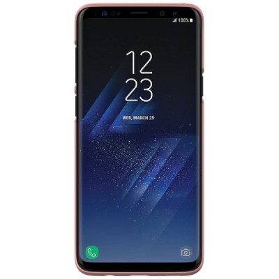 Samsung Galaxy S9+ (G965) Nillkin Frosted Shield rožinis plastikinis dėklas + apsauginė ekrano plėvelė / Priedai.lt